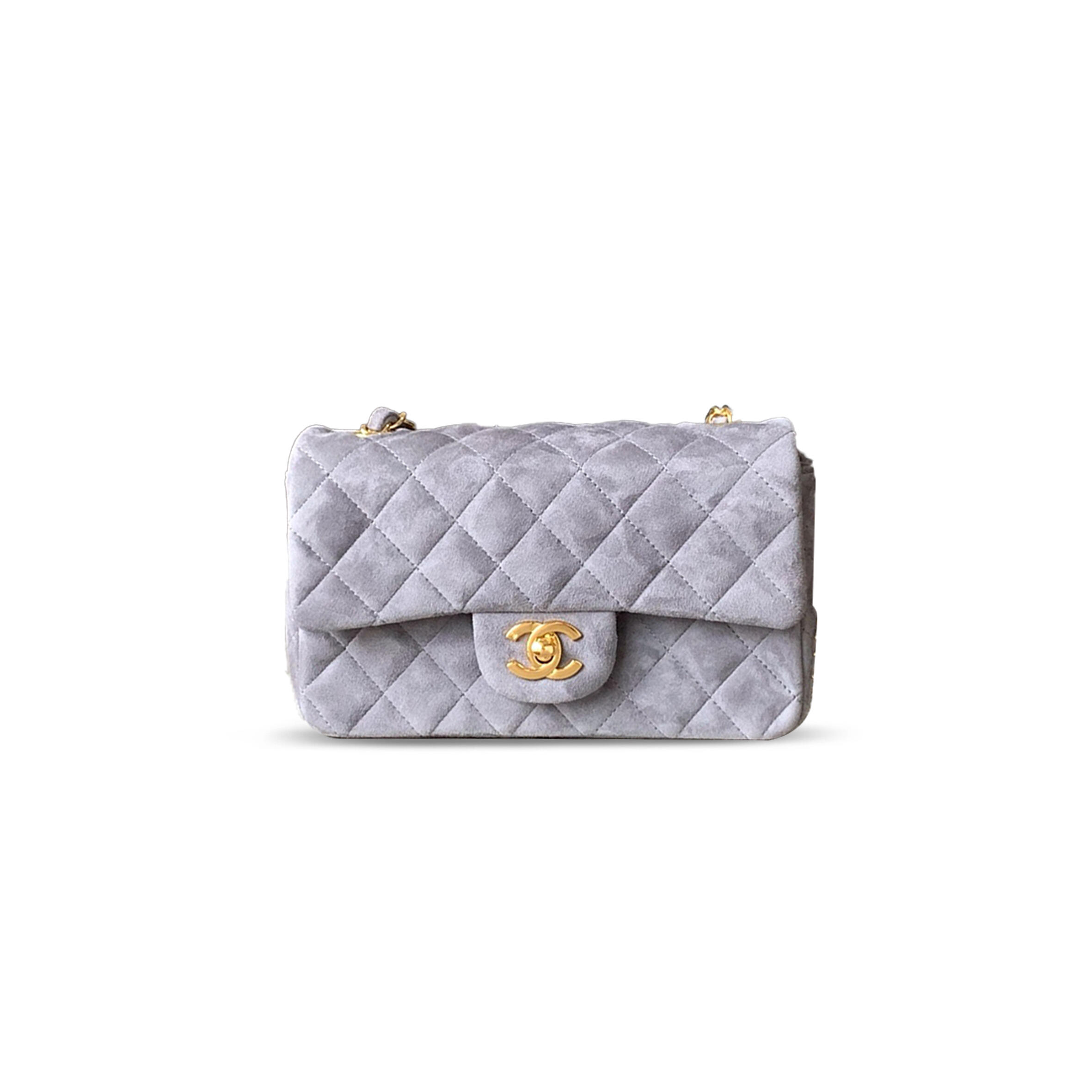 CHANEL MASTER SUEDE SMALL DOUBLE FLAP SHOULDER BAG 306485 (20*12*6cm)